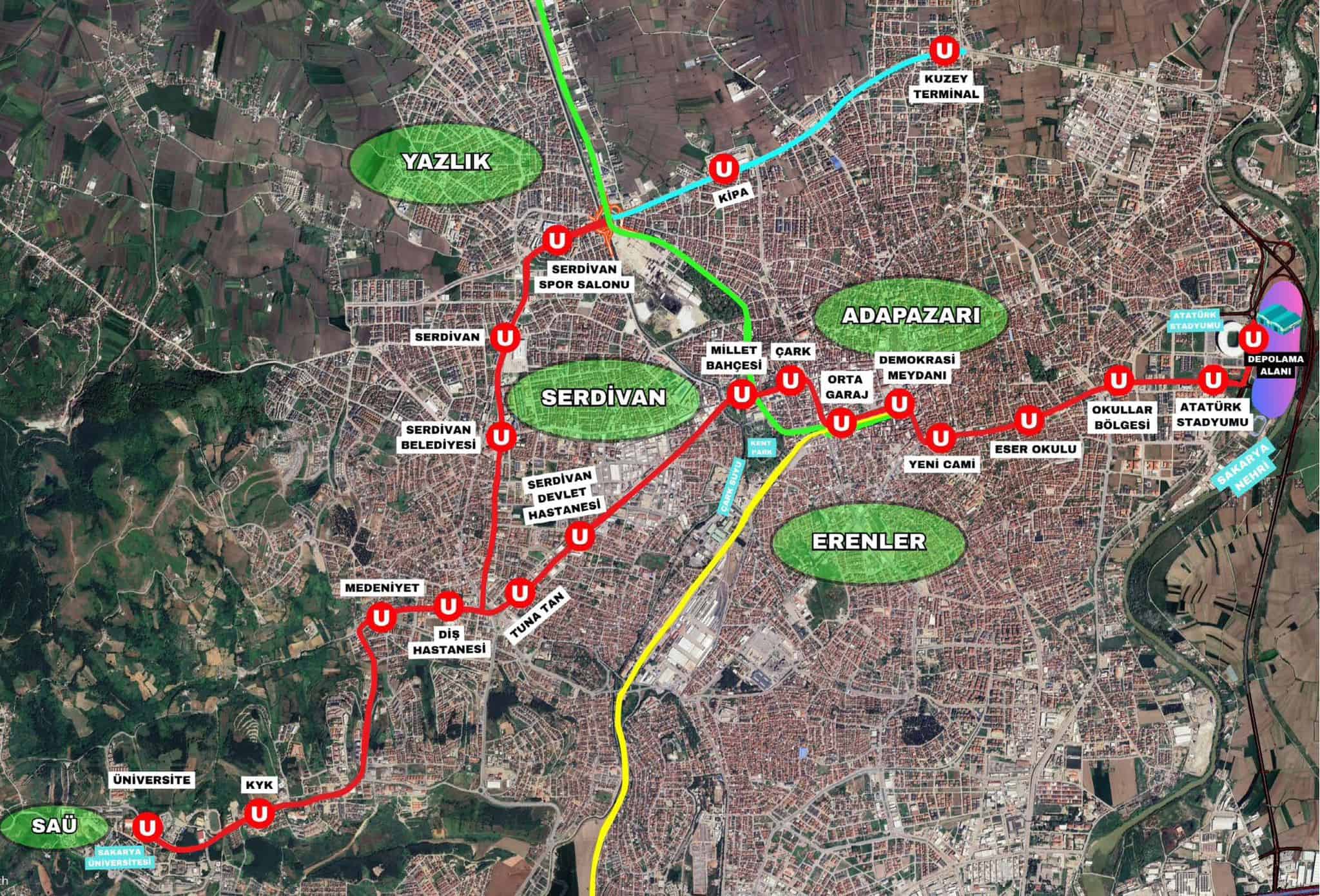 Adapazarı-Serdivan Raylı Sistem Hattı İçin Yapım İhalesi 24 Nisan'da Gerçekleştirilecek