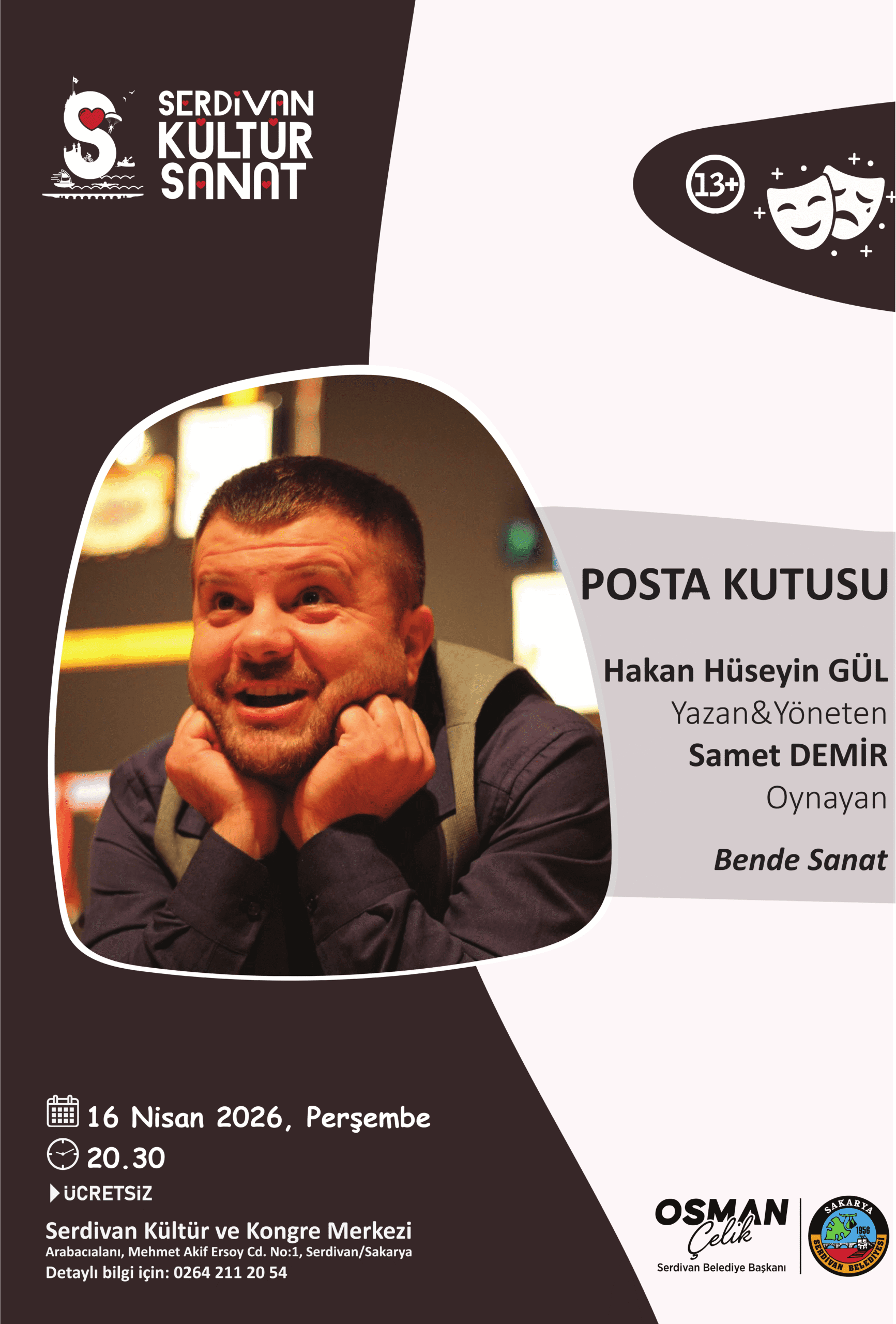 Serdivan’da 'Posta Kutusu' Tiyatro Oyunu Sanatseverlerle Buluşuyor